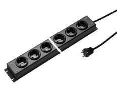 Martin Kaiser Power Outlet Strip 6-Way 90 degrees 1.5M Cable Black - 1002ZL6SW15 [10 Pieces]