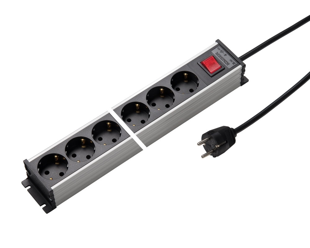 Martin Kaiser Power Strip 6-Way 45 Degree Earthing Switch 1.5m - 1101KZL6l-sw15 [10 Pièces]