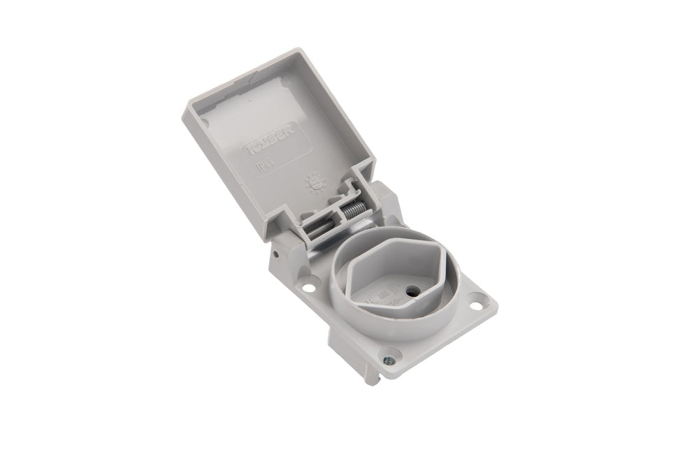 Martin Kaiser 1-Way Socket CH Type13 Earth Contact Hinged Cover IP20 Grey - 486/gr [35 Pieces]