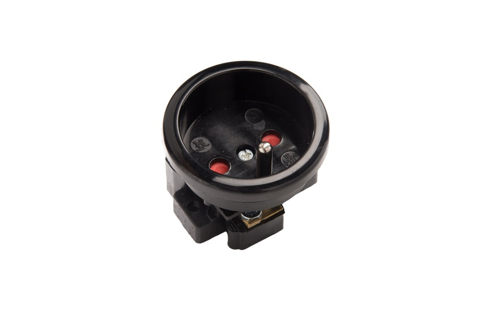 Martin Kaiser 1-Way Flush-Fitting Socket With Earthing Pin Shutter Black - 491K/sw [40 Pieces]