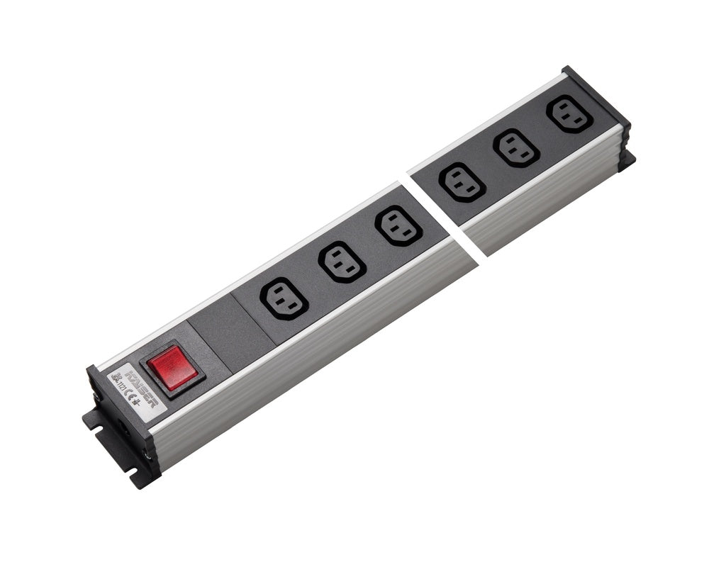 Martin Kaiser 8-Way Power Outlet Strip with IEC Socket C13 70 Degree 10 Amp Switch - 1121/8l-sw [10 Pieces]