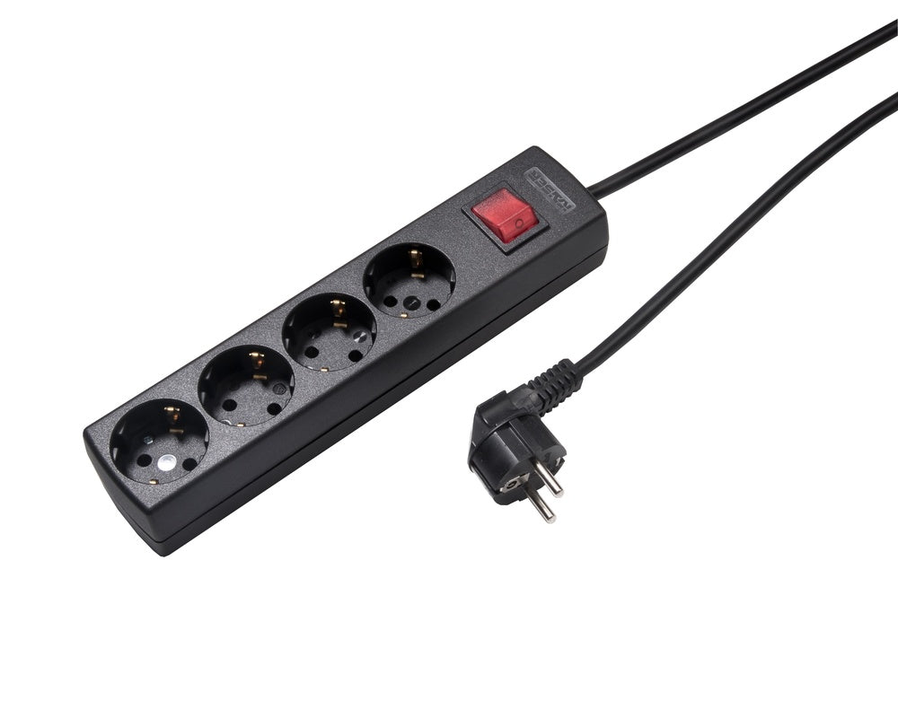 Martin Kaiser 4-Way Socket 45 Degree with Switch and 3m Cable - 1064ZL3-15W/sw [8 Pieces]