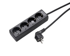 Martin Kaiser 4-Way Socket With Earth Contact And Cable 5m Black - 1040ZL5-15W/sw [8 Pieces]