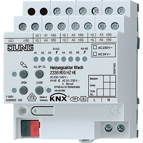 Jung KNX Chauffage Acteur 6 voies 230/24V - 2336REGHZHE
