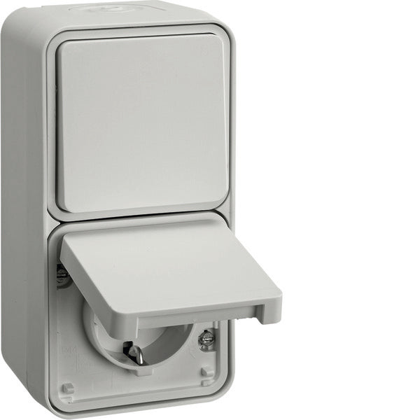 Hager Berker Interrupteur combiné Prise avec boîtier en saillie W1 - 47803522
