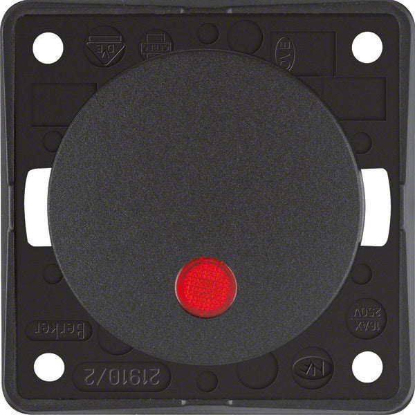 Hager Berker Integro Interrupteur De Contrôle 2P Avec Lentille Rouge - 937522505