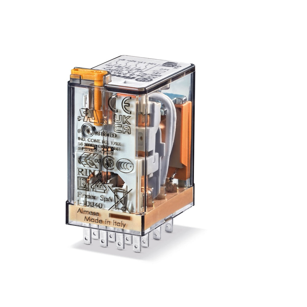 Finder 55.34 Relais Industriel 4CO 7A 24VAC Avec Touche Test - 55.34.8.024.0040