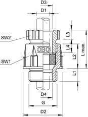 Gaine De Câble M25 IP54/65 Polystyrène RAL 7035 - 2035340 [20 Pièces]