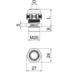 Ex-Certifié M20 Gaine En Polyamide Ip68 - 2050323 [5 Pièces]