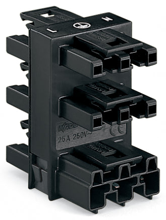 Wago Connecteur De Distribution À 5 Voies 3 Pôles Noir - 770-608
