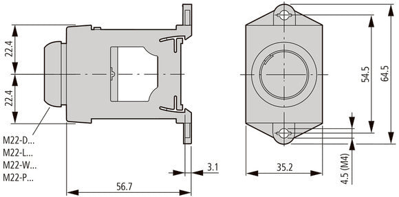 Eaton M22-Ivs Fixation Pour Rail Adaptateur - 216400