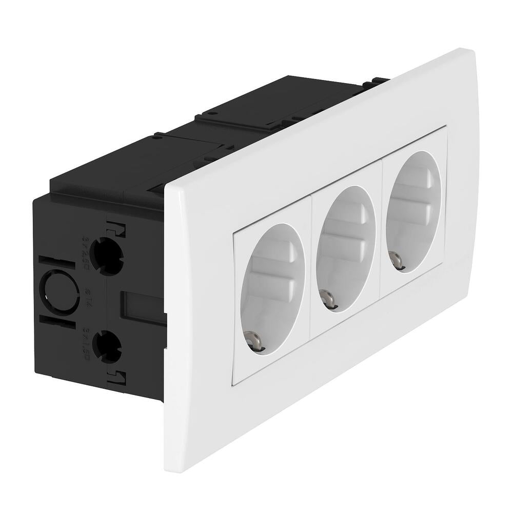 Module De Prise Triple 45 Unité Murale Blanc Pur - 6119414
