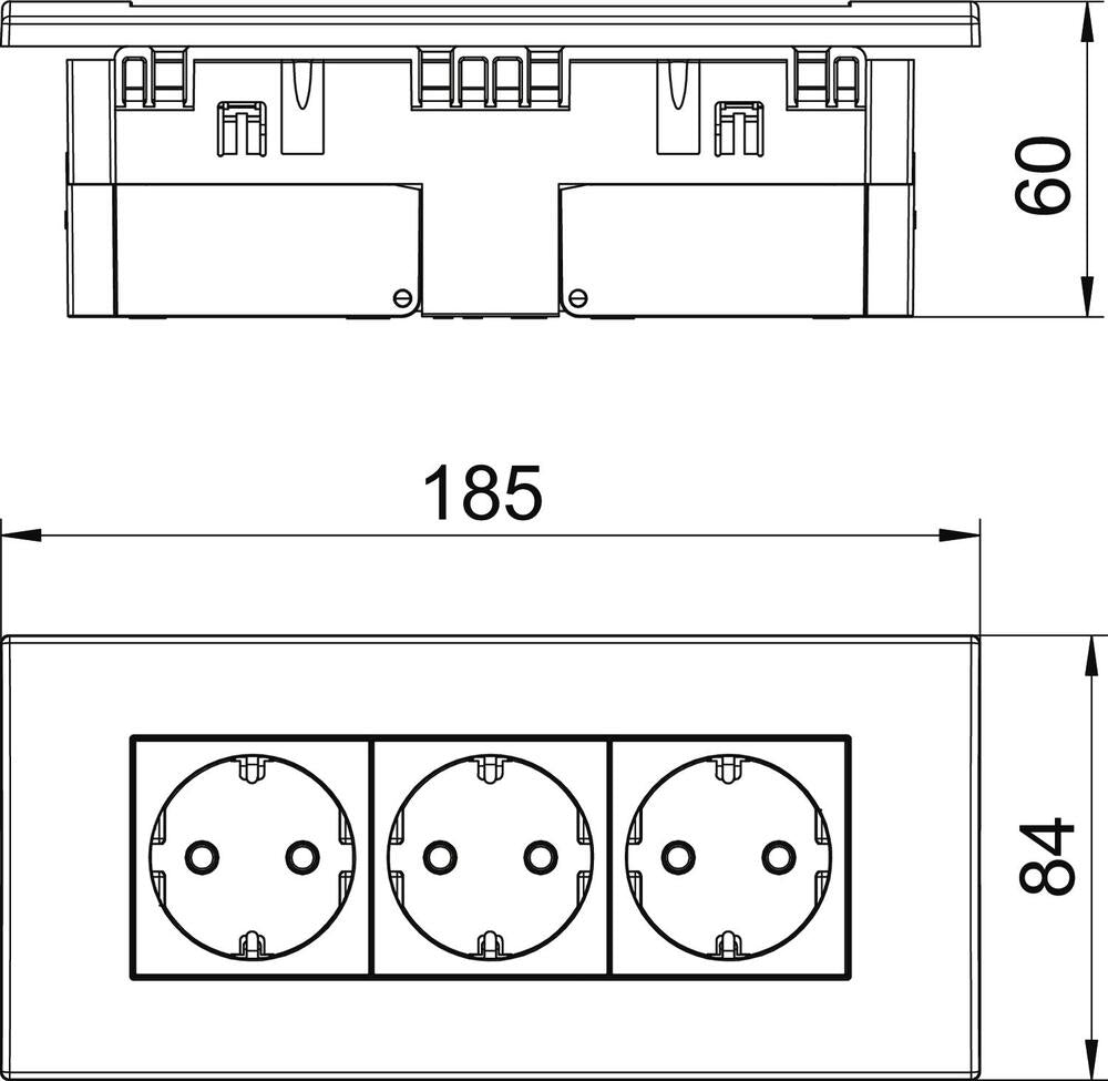 Module De Prise Triple 45 Unité Murale Blanc Pur - 6119414