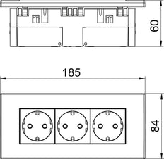 Module De Prise Triple 45 Unité Murale Blanc Pur - 6119414