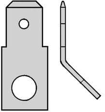 Connecteur À Onglet M5 6.3x0.8mm Montage À 45 Degrés - 215352 [100 Pièces]