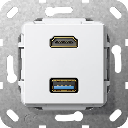 Gira Hdmi Usb 3.0 Type A Câble De Détournement Insert Pur Blanc - 567903