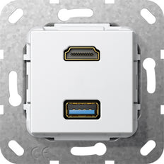 Gira Hdmi Usb 3.0 Type A Câble De Détournement Insert Pur Blanc - 567903