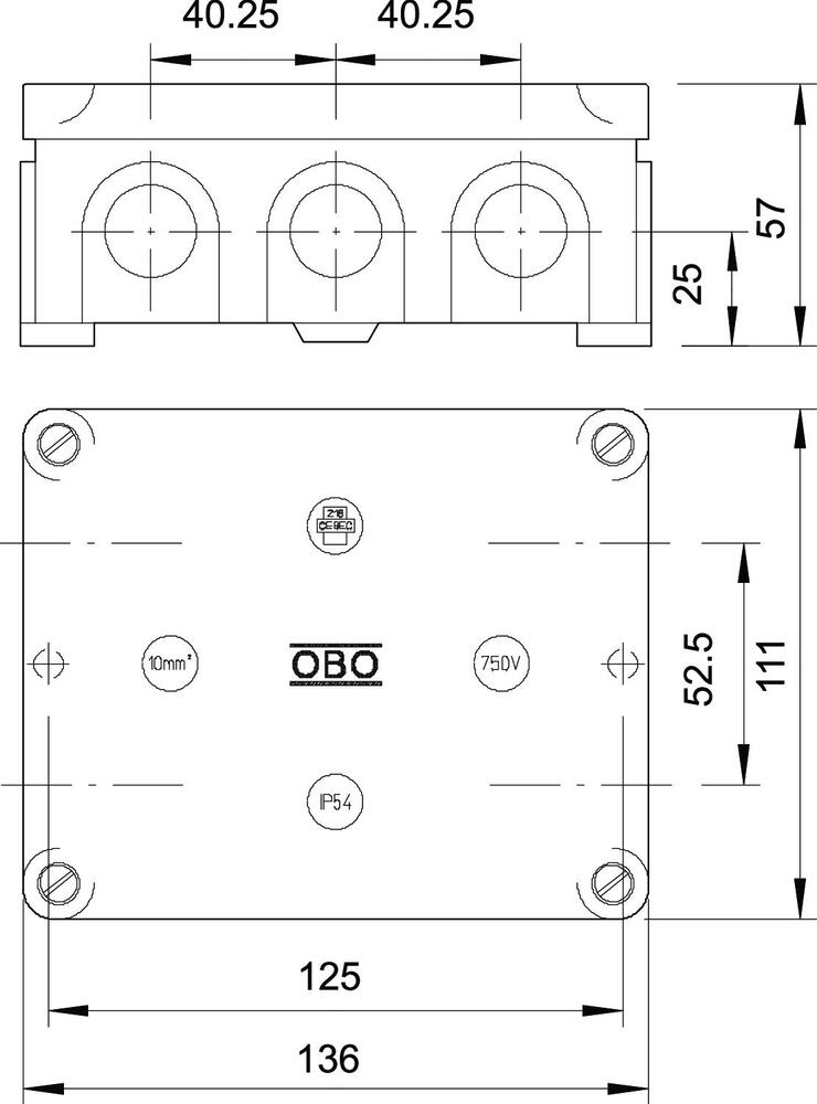 Boîte De Jonction Universelle IP54 10xM20 136x111x57mm - 2002345
