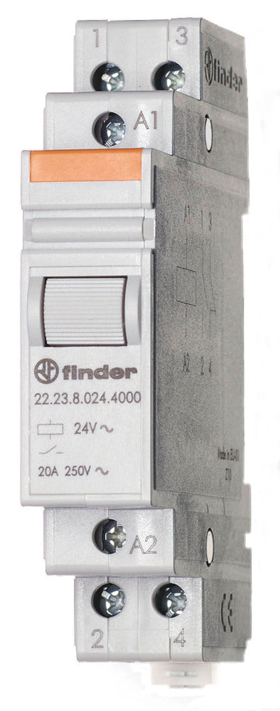 Finder Relais D'Installation 20A 24VAC NO NC Montage Sur Rail DIN - 22.23.8.024.4000