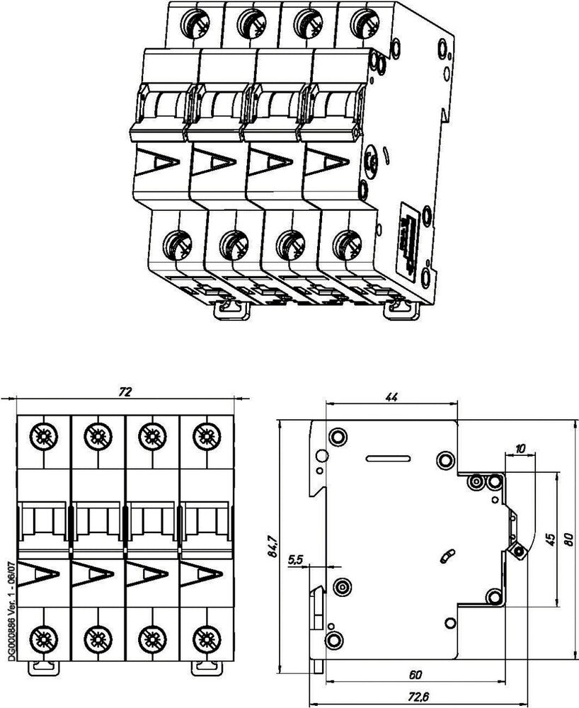 Eaton Faz 40A 3P+N B-Courbe Mcb Disjoncteur