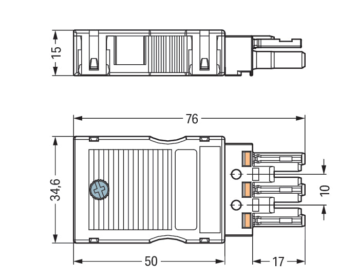 Wago 770-103 Connecteur Femelle 3 Pôles Avec Protection Contre La Traction - 770-103 [2 Pièces]