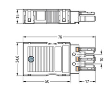 Wago 770-103 Connecteur Femelle 3 Pôles Avec Protection Contre La Traction - 770-103 [2 Pièces]