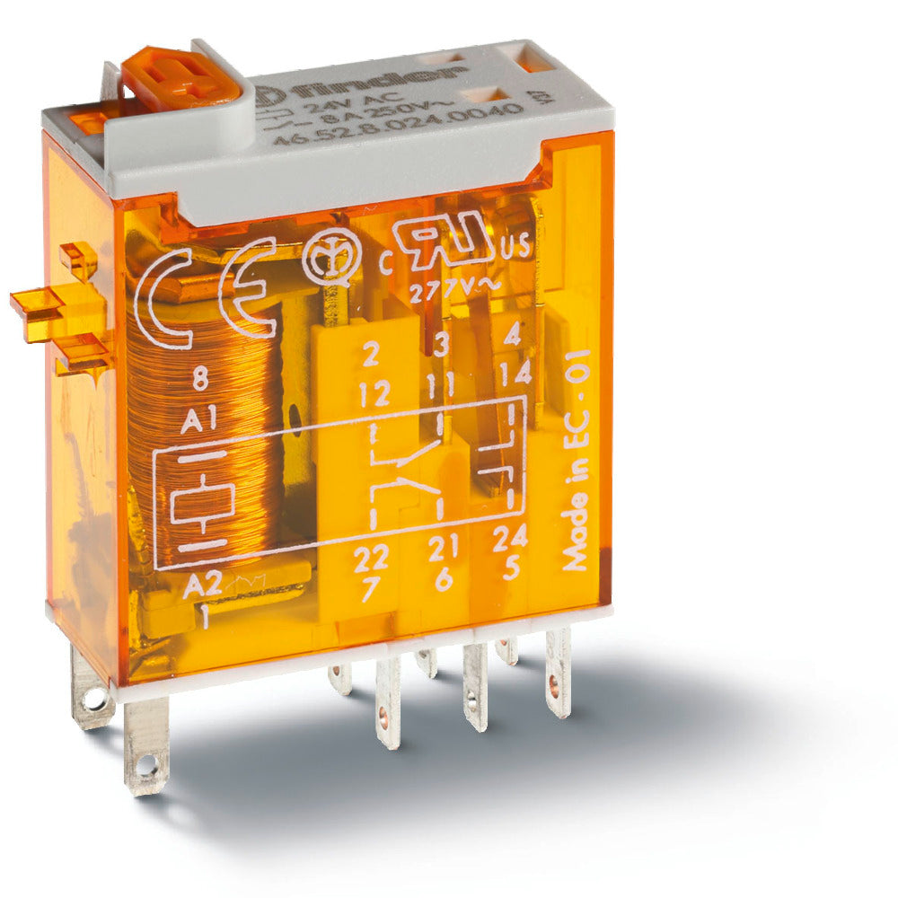 Finder 46.52 Mini Relais Industriel 8A 230VAC Avec LED De Test - 46.52.8.230.0054