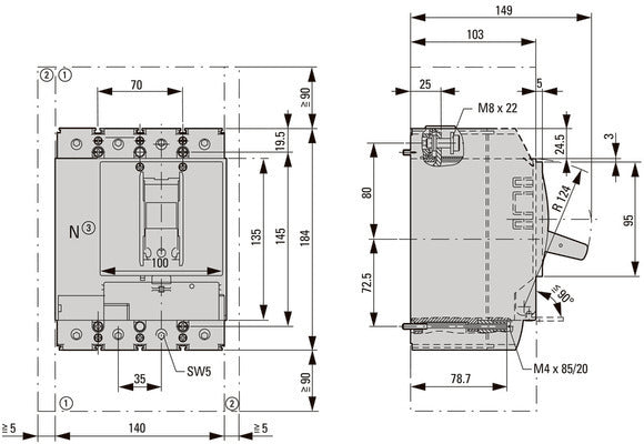 Eaton Pn2 4P 160A Interrupteur Déconnecteur - 266011