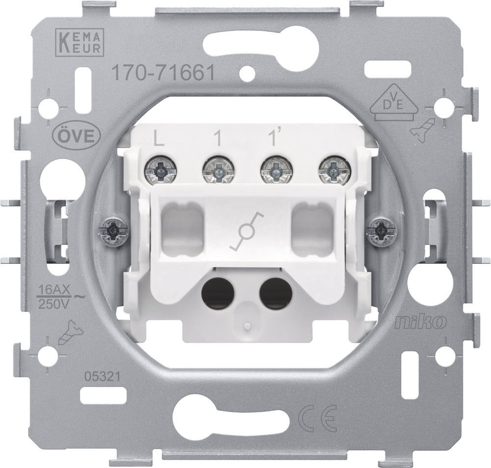 Niko Interrupteur À Deux Voies Base 16A 250V Avec Bornes À Vis - 170-71661