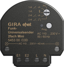 Gira eNet 2-Channel Mini Universal Wireless Transmitter - 545300