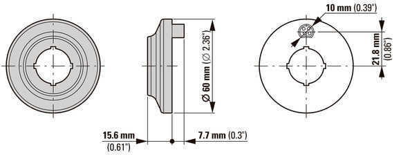 Eaton M22 Anneau Illuminé LED 60mm 24VAC/DC Jaune - 121477