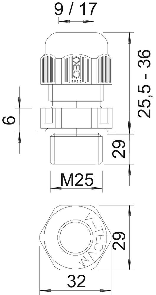Gaine De Câble M25 Métrique Avec Fil Long IP68 - 2022970 [5 Pièces]