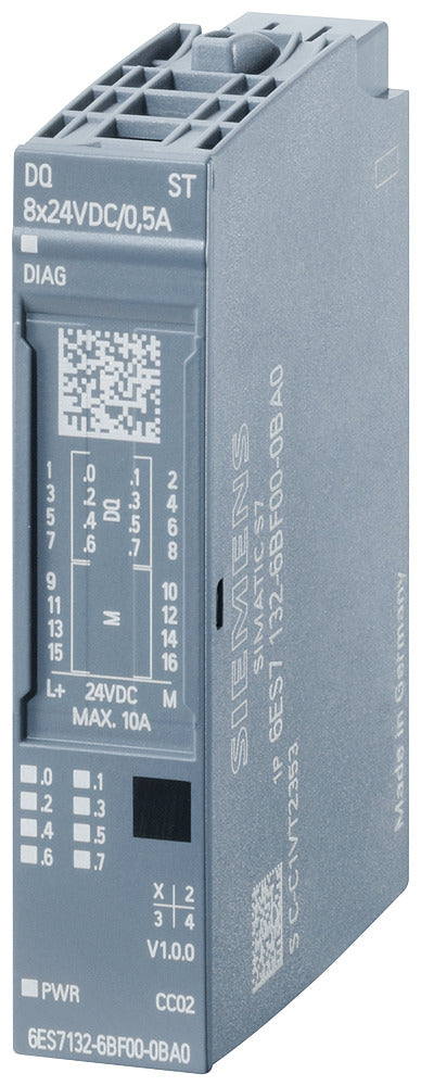 Siemens Et 200Sp Module De Sortie Numérique 8X24VDC 0.5A Hf - 6Es71326Bf000Ca0