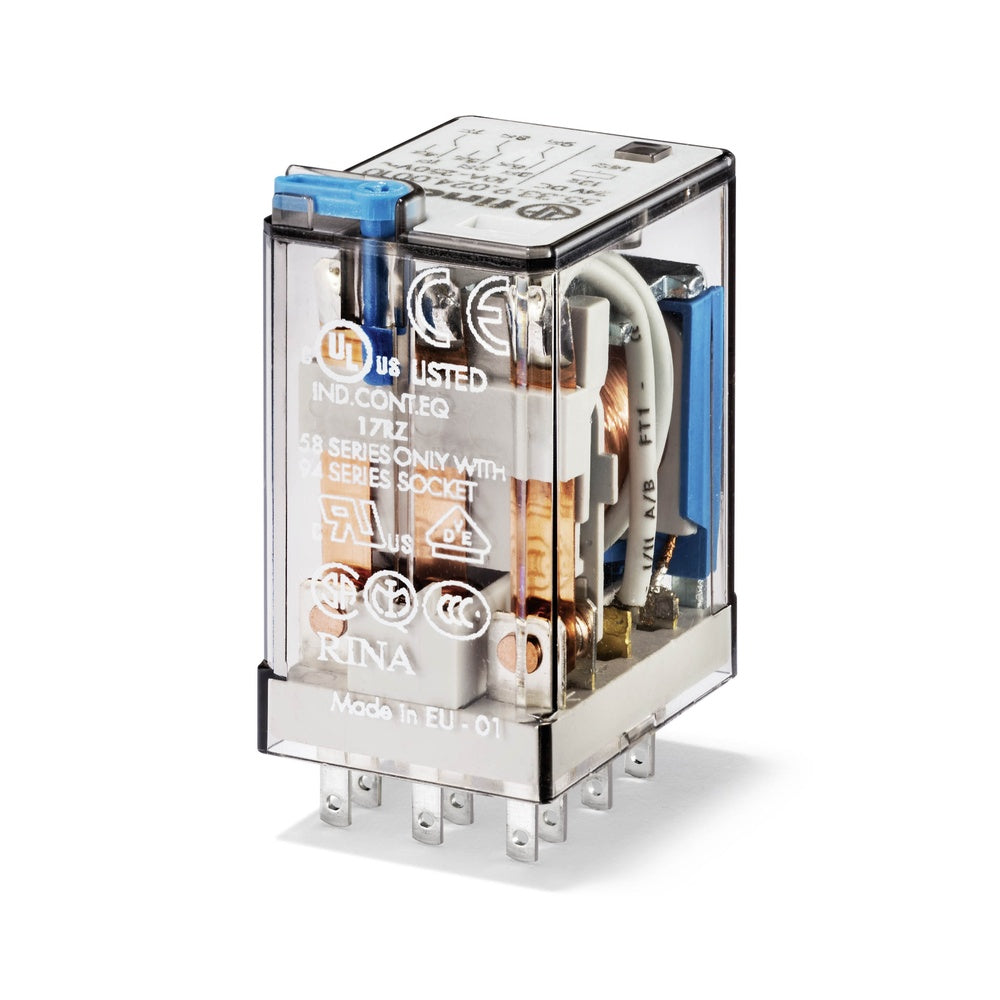 Finder 3CO Relais Industriel 24VDC 10A Avec Touche Test - 55.33.9.024.0010