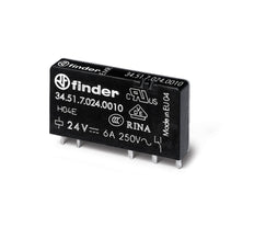Finder Ultra Fin Relais PCB 6A 60VDC Monopolaire - 34.51.7.060.0010