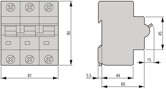 Eaton 80A 3P+N Disjoncteur C-Caractéristique 25kA - 211803