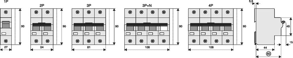 Eaton 80A 3P+N Circuit Breaker C-Characteristic 25kA - 211803