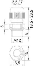 OBO V-Tec M12 IP68 Passe-Câble Avec Protection Contre La Traction - 2022843 [10 Pièces]