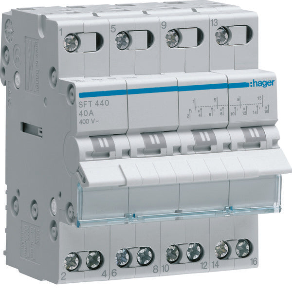 Hager 4 Pôles 40A Interrupteur Modulaire De Changement - SFT440