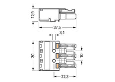 WAGO 770-203 WINSTA MIDI connecteur femelle 3 pôles noir - 770-203 [2 pièces]