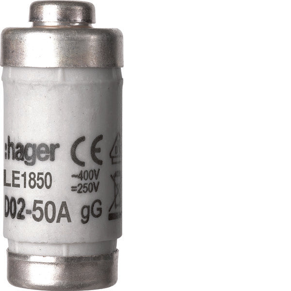 Hager D02 Fusible 50A 400V Avec Indicateur - LE1850 [10 Pièces]