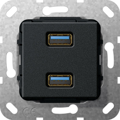 Gira USB 3.0 Dual Port Gender Changer Black - 568410