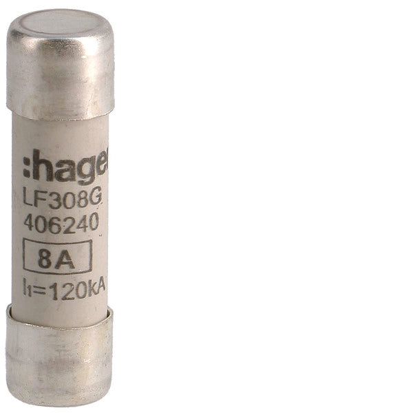 Fusible Cylindrique Industriel Hager 8A 500V 10x38mm gG - LF308G [10 Pièces]