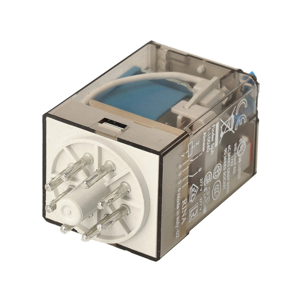 Relais Industriel Finder 24 V CC 10 A Double Contact Avec Test - 60.12.9.024.0040