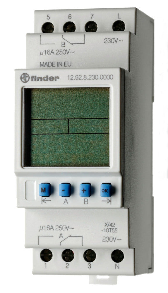 Finder Interrupteur Astro Numérique 2 Canaux 16A 230V AC - 12.92.8.230.0000