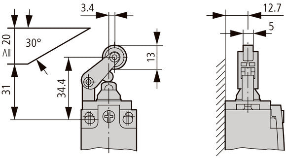 Interrupteur De Position Eaton Avec Levier À Rouleau IP66 IP67 - 106800