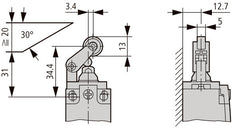 Interrupteur De Position Eaton Avec Levier À Rouleau IP66 IP67 - 106800