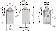 Interrupteur De Position Eaton Avec Levier À Rouleau IP66 IP67 - 106800