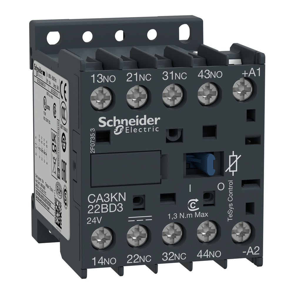 Schneider TeSys K Contacteur Auxiliaire 2NO 2NC 24VDC - CA3KN22BD3