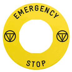 Harmonie Plaque De Légende D'Arrêt D'Urgence Jaune 60mm - ZBY9330T [2 Pièces]